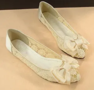 Romantic Bow Wedding Flats SOLD OUT