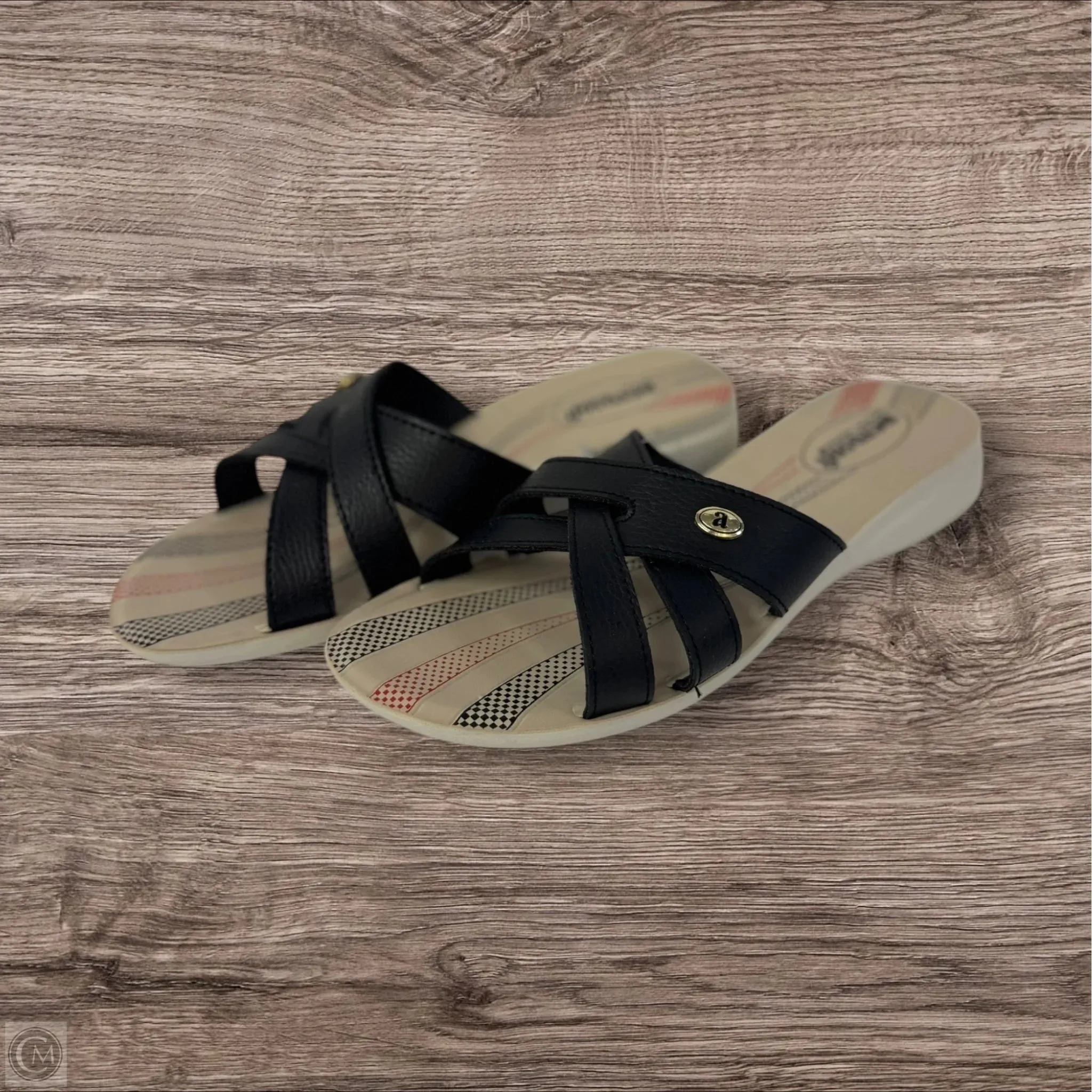 Sandals Flats By AEROSOFT In Black, Size: 8