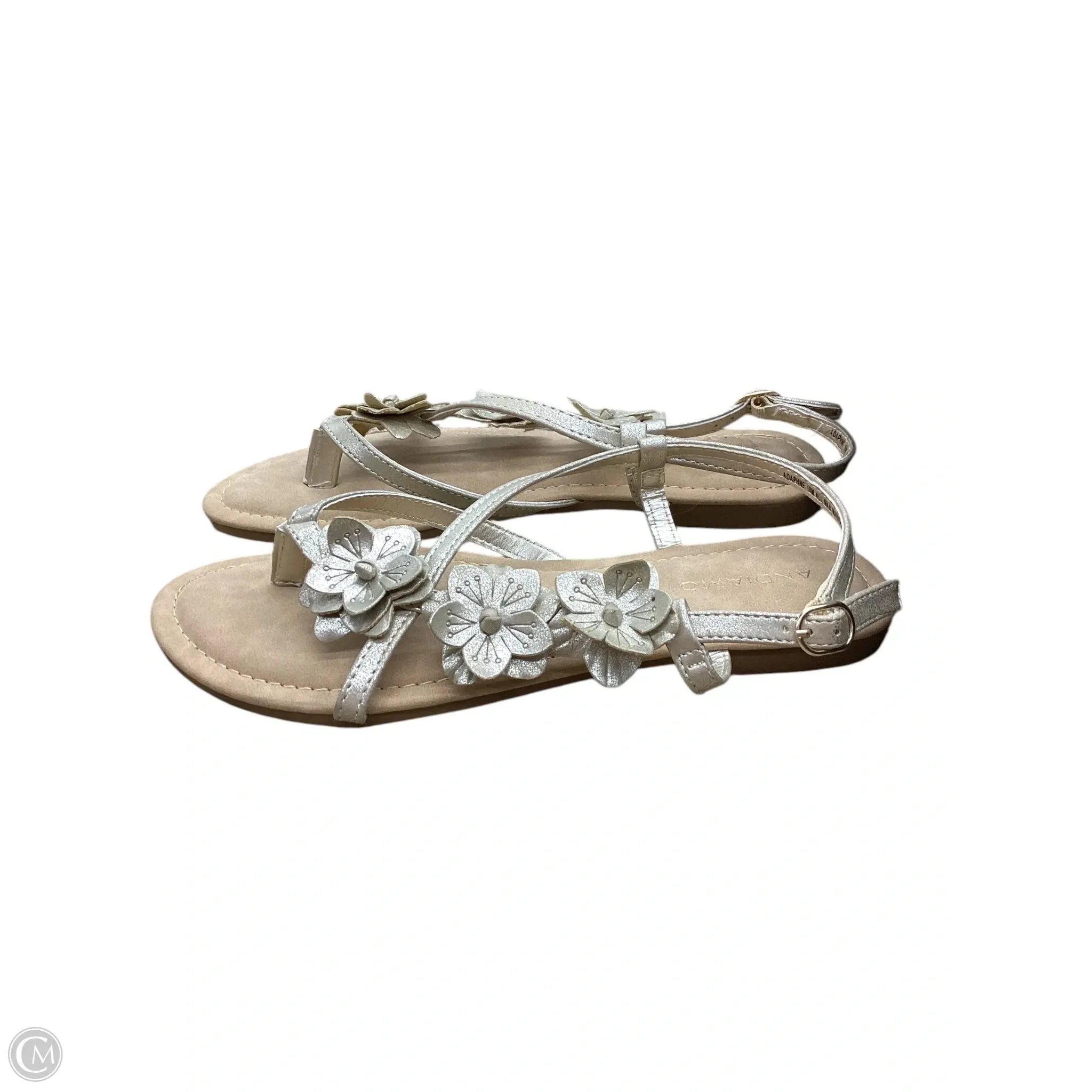 Sandals Flats By Clothes Mentor In Gold, Size: 10