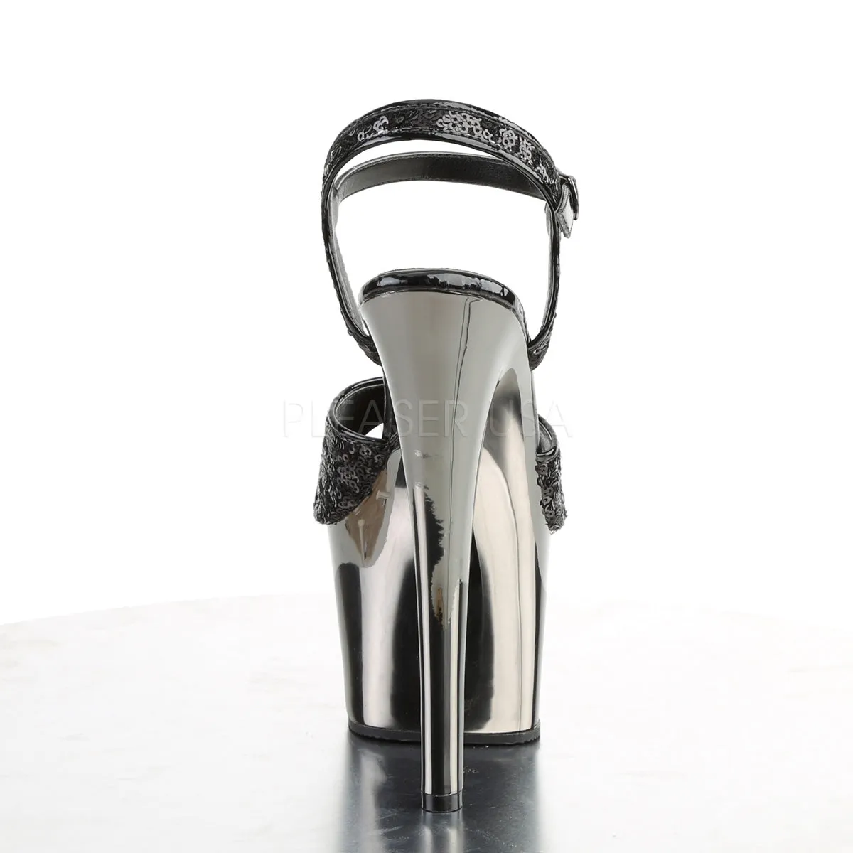 SKY-310SQ  Black Sequins/Pewter Chrome