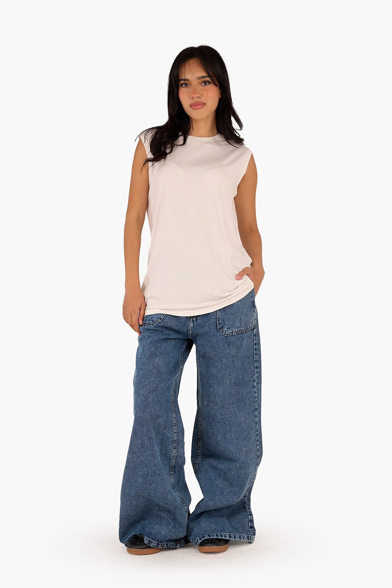 Sleeveless Viscose T-Shirt