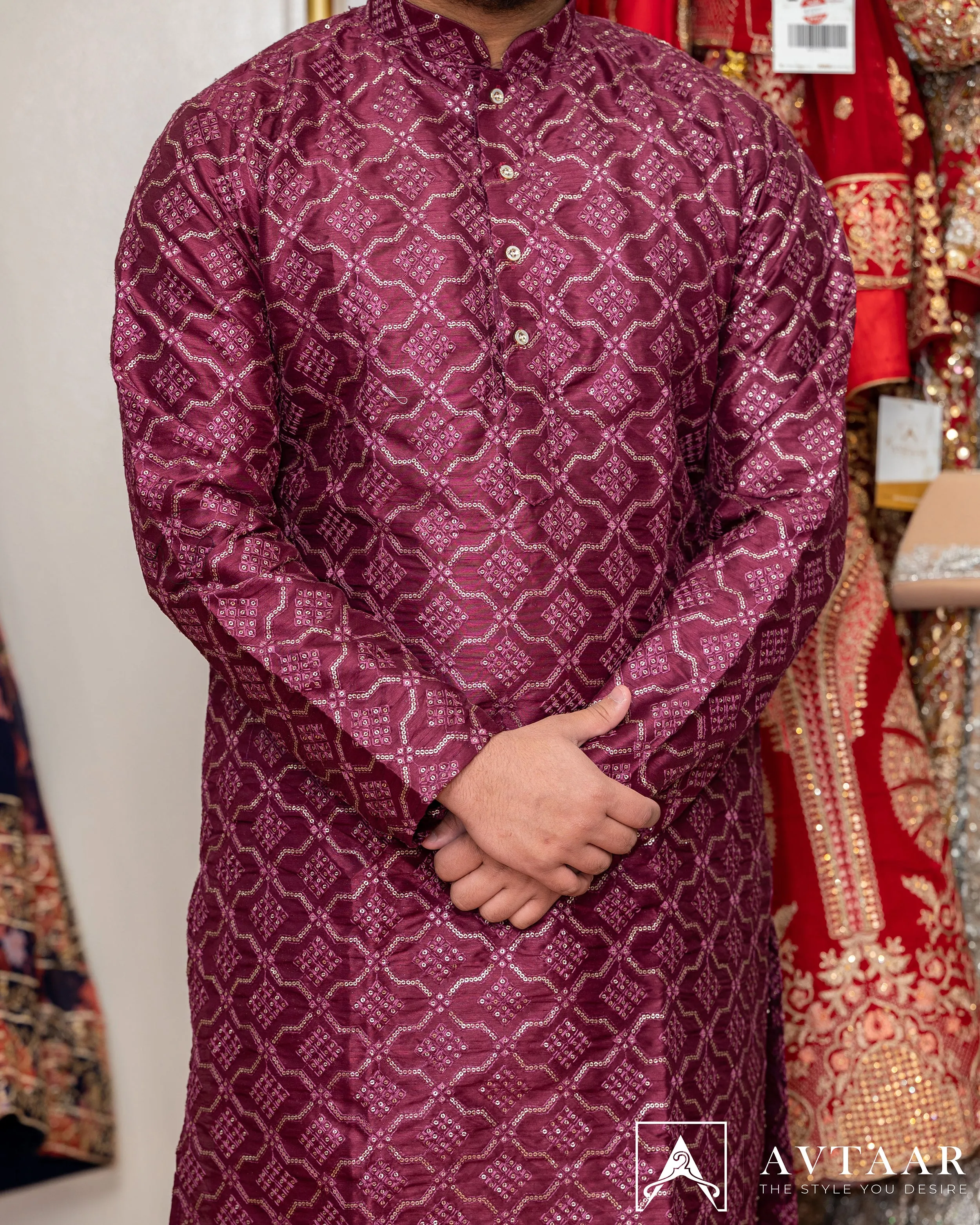 Soft Georgette Men's Kurta With Pajama