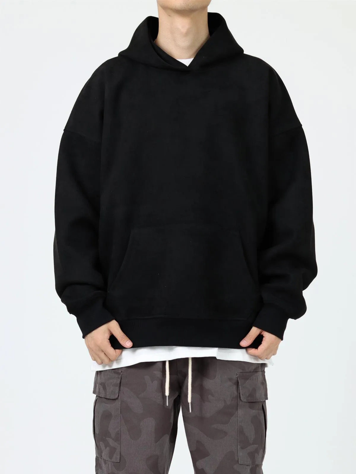 Suede Hooded Sweater
