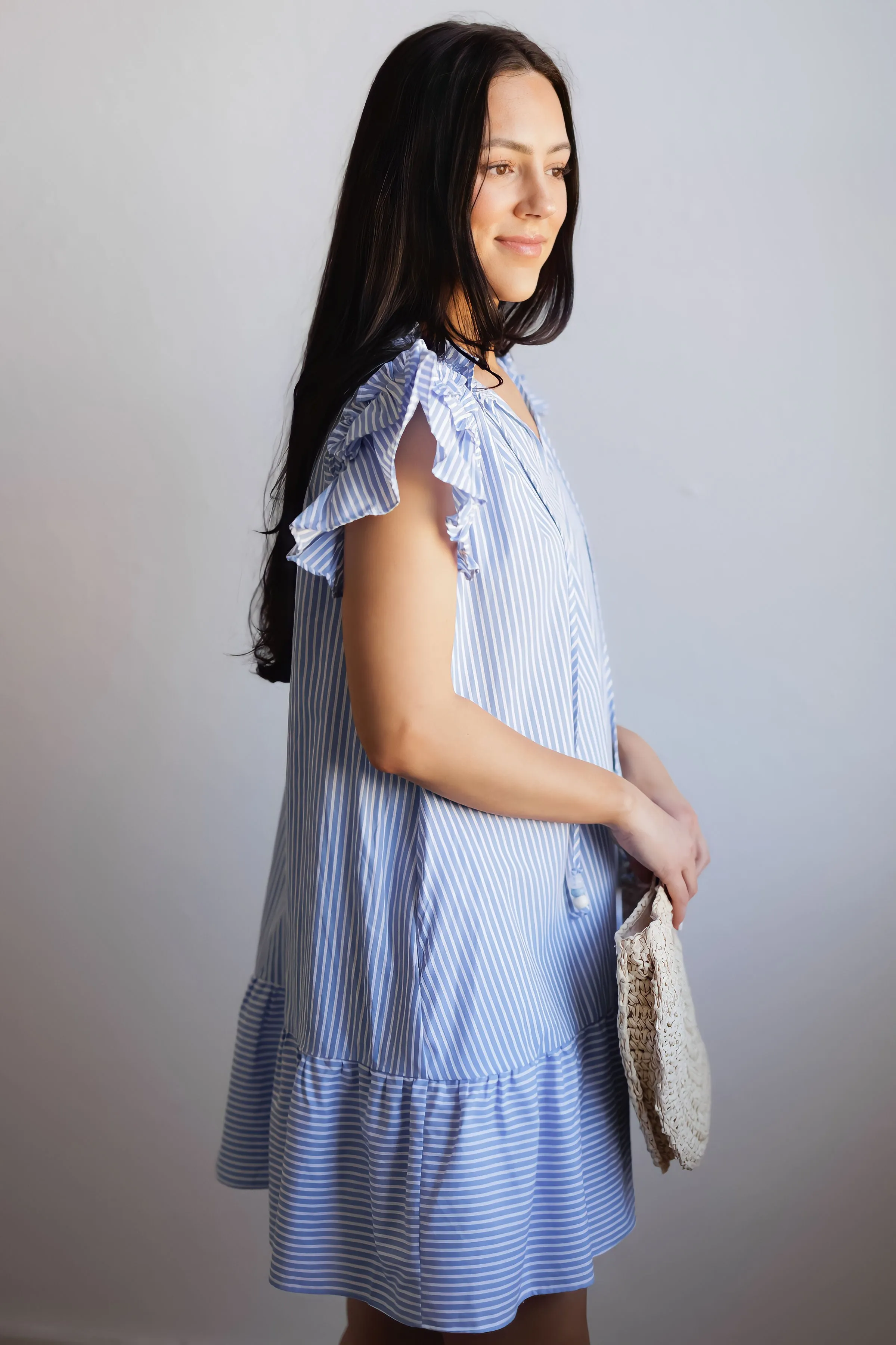 Sweet Feeling Dress-Blue Stripe