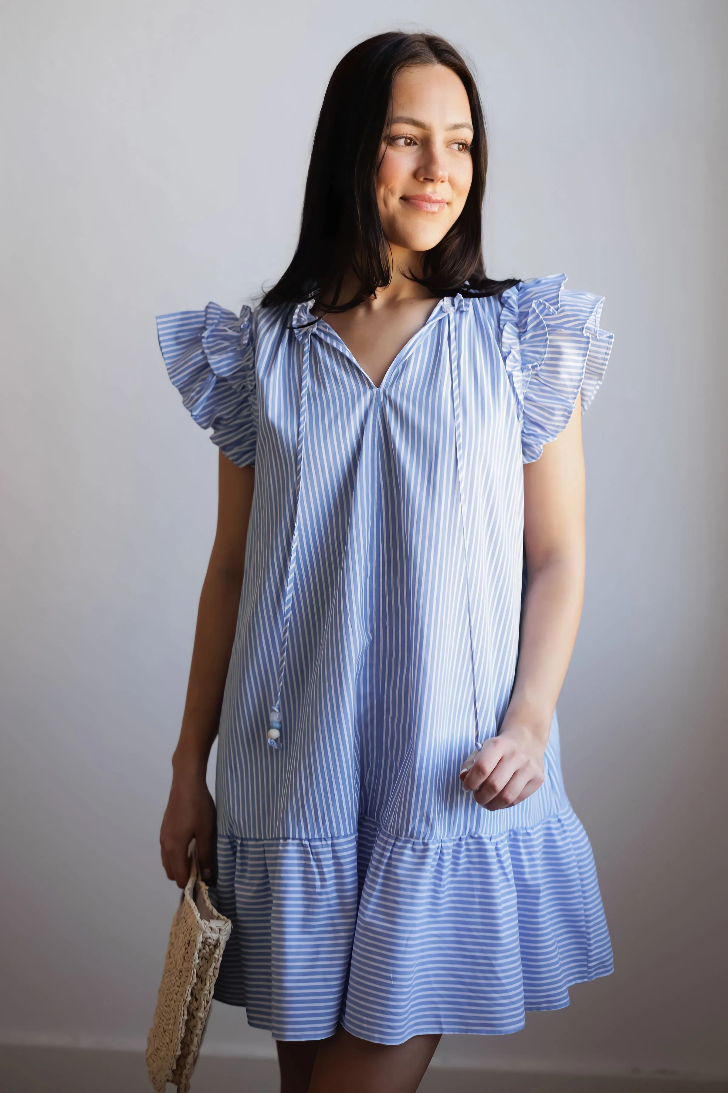 Sweet Feeling Dress-Blue Stripe