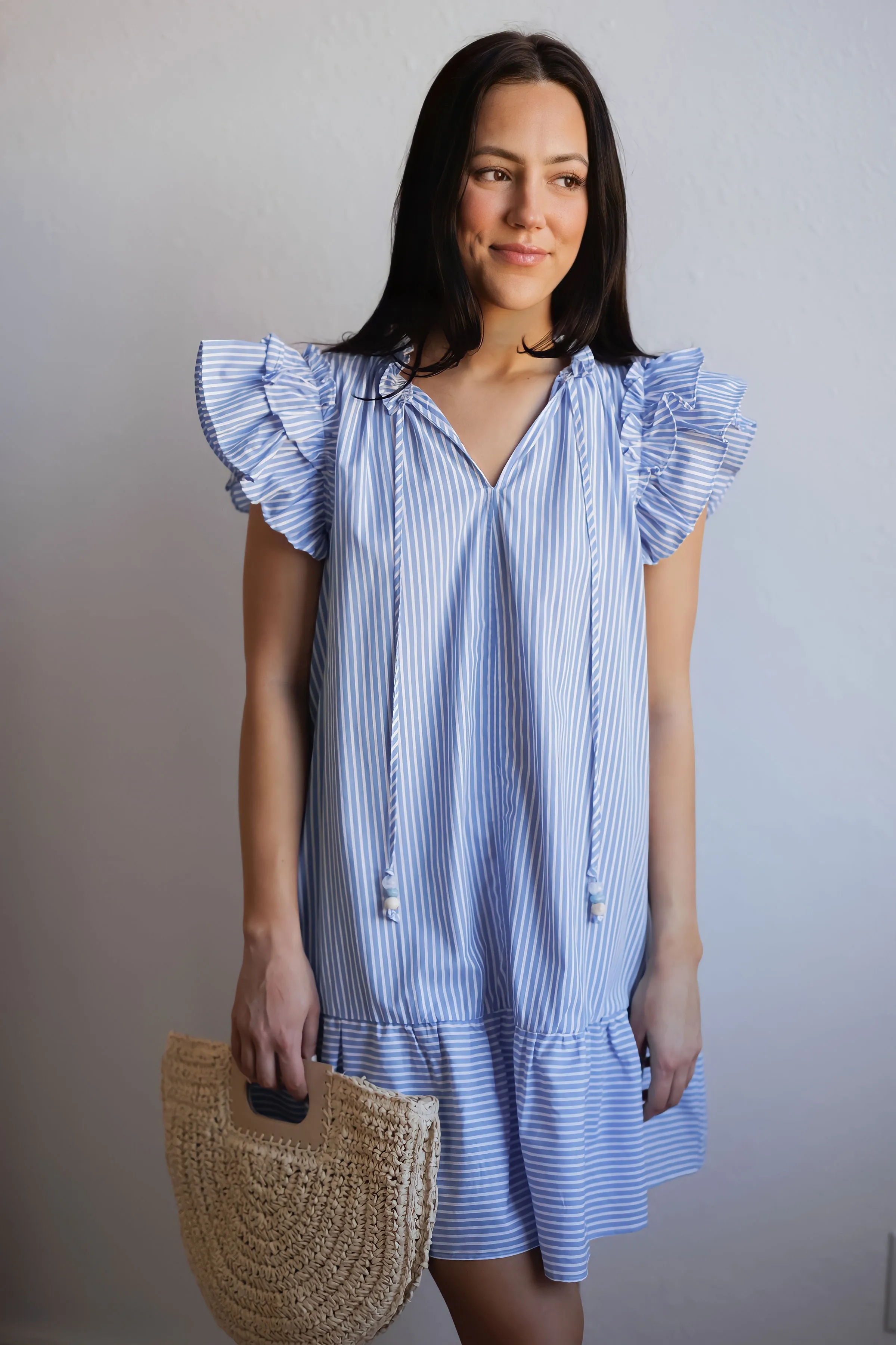 Sweet Feeling Dress-Blue Stripe