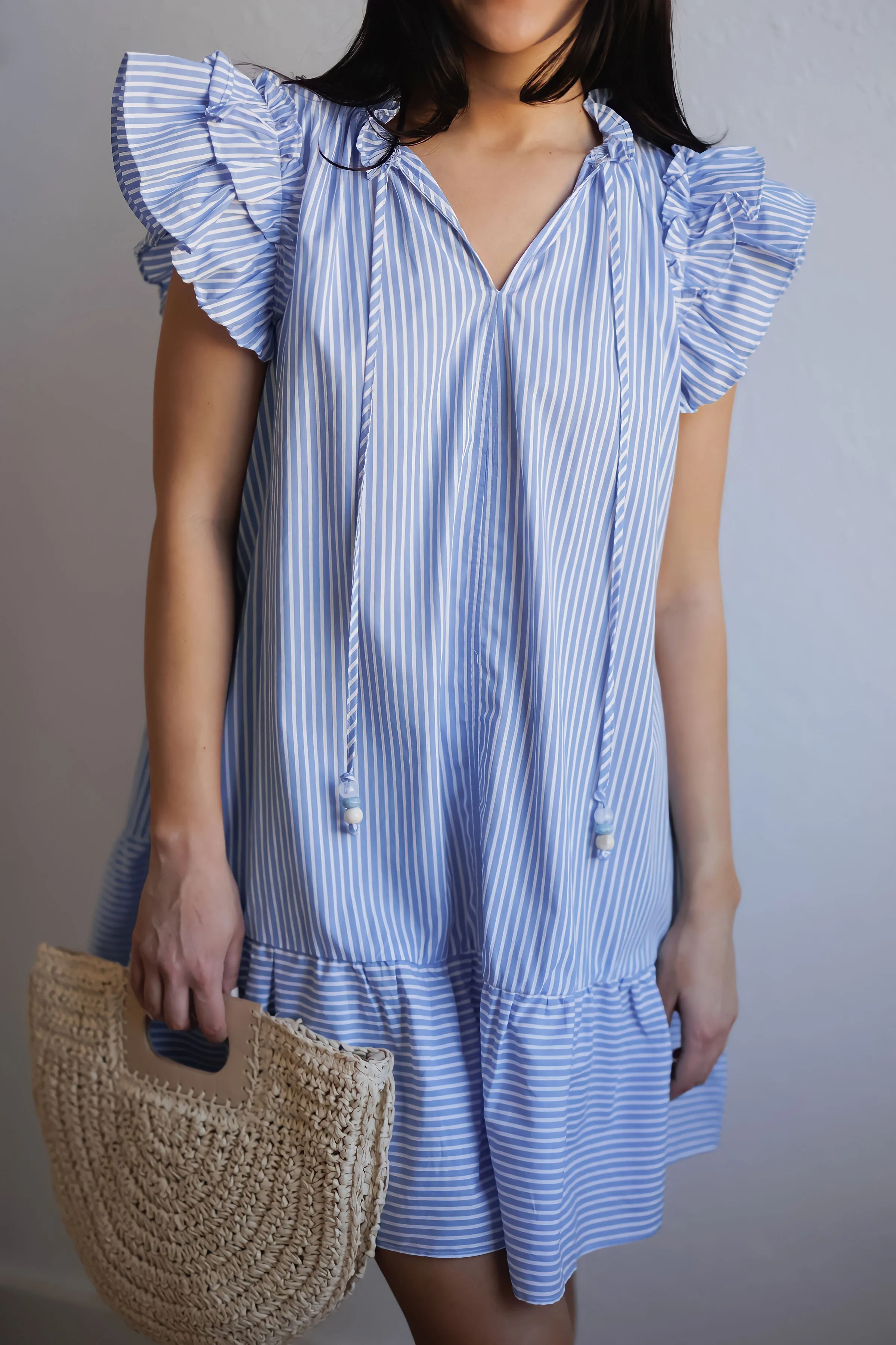 Sweet Feeling Dress-Blue Stripe