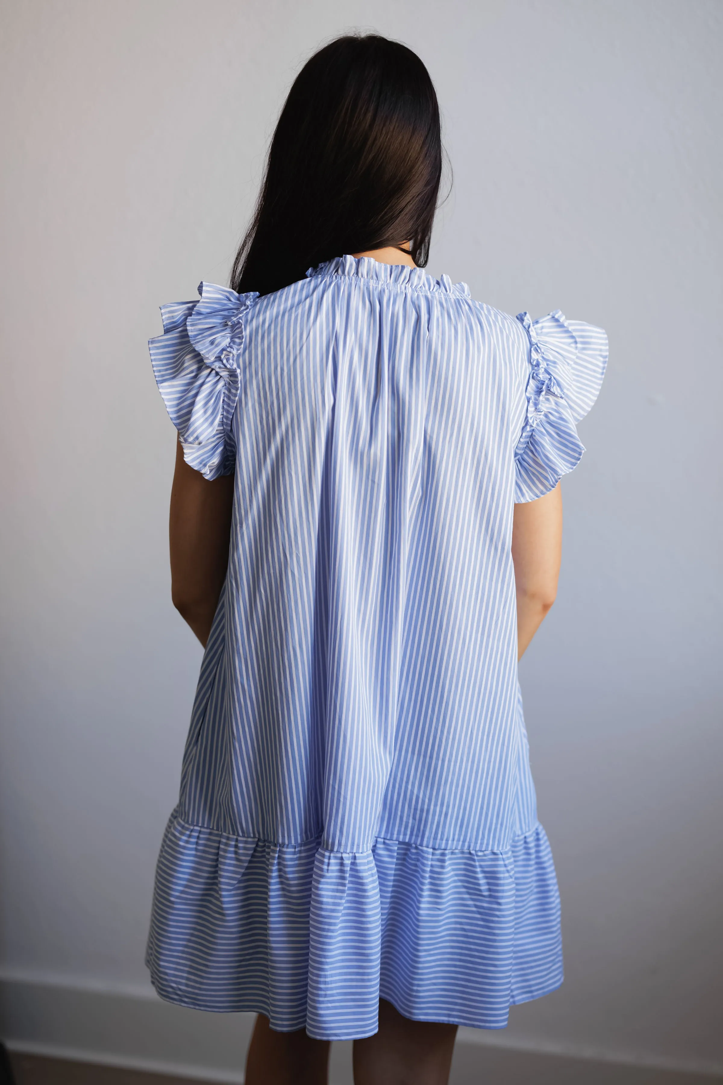 Sweet Feeling Dress-Blue Stripe