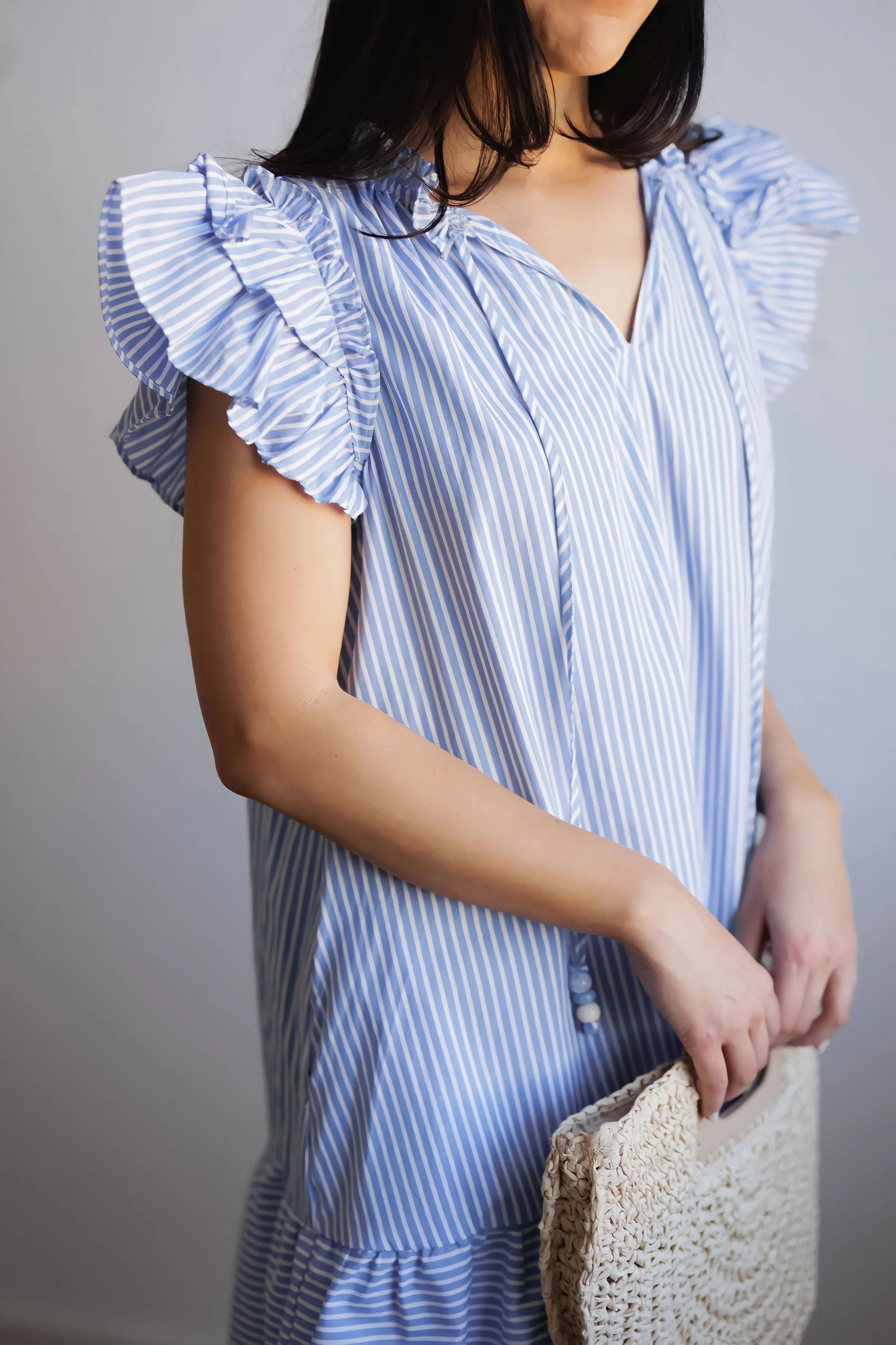 Sweet Feeling Dress-Blue Stripe