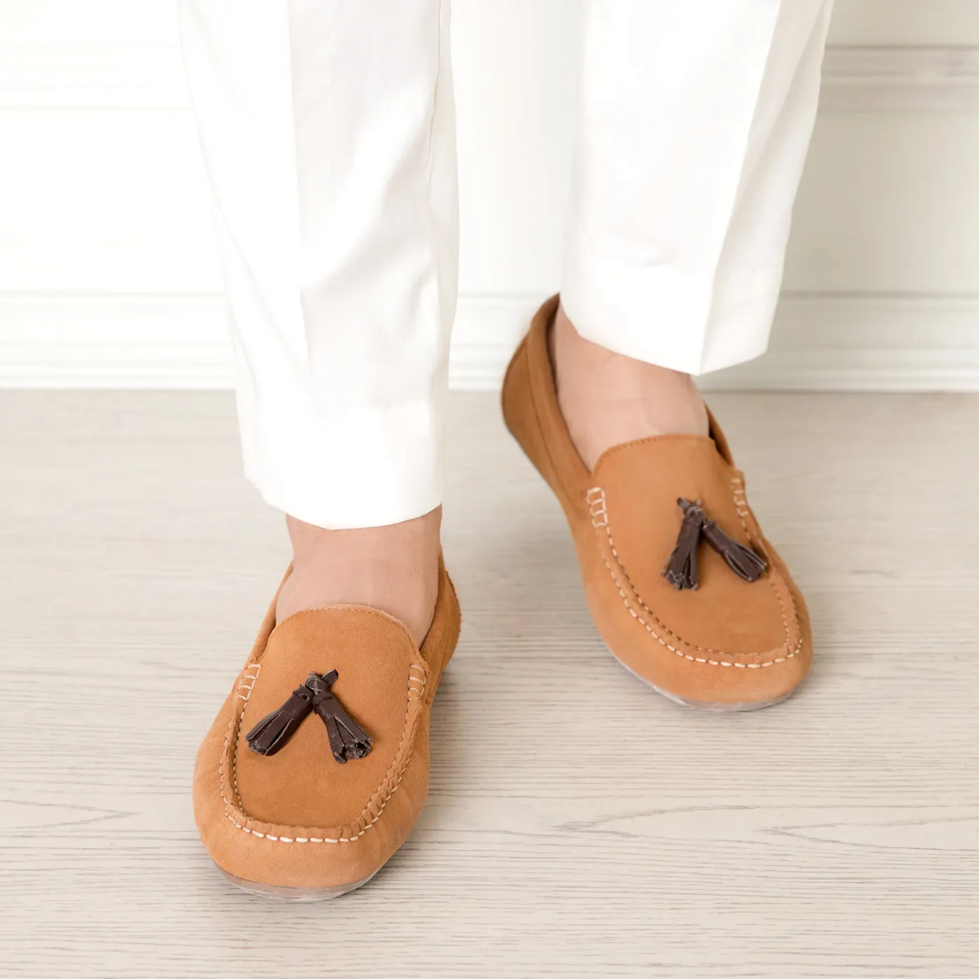 Tassled Leather Loafers for Men