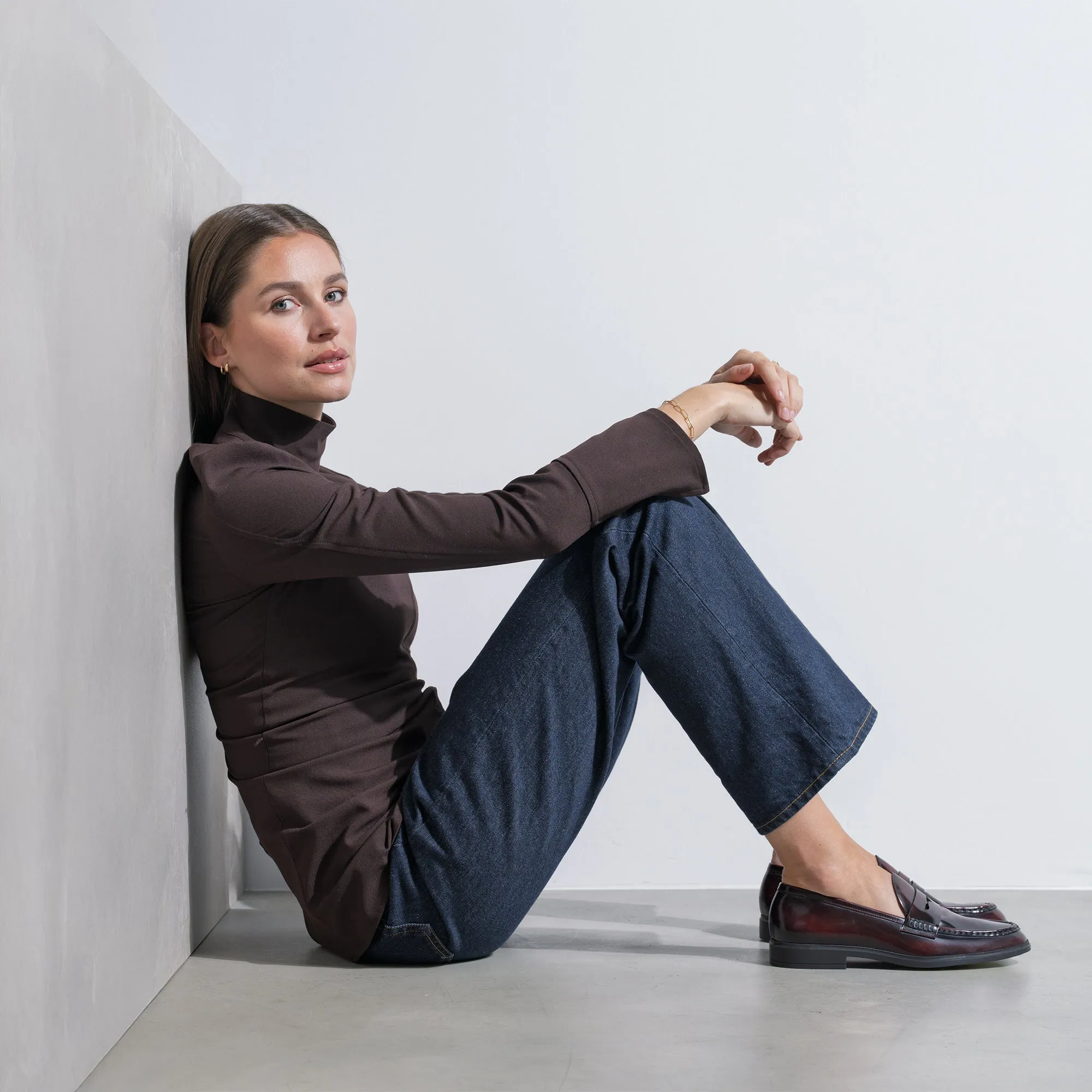 Vendôme Blandine bordeaux spazzolato leather loafers