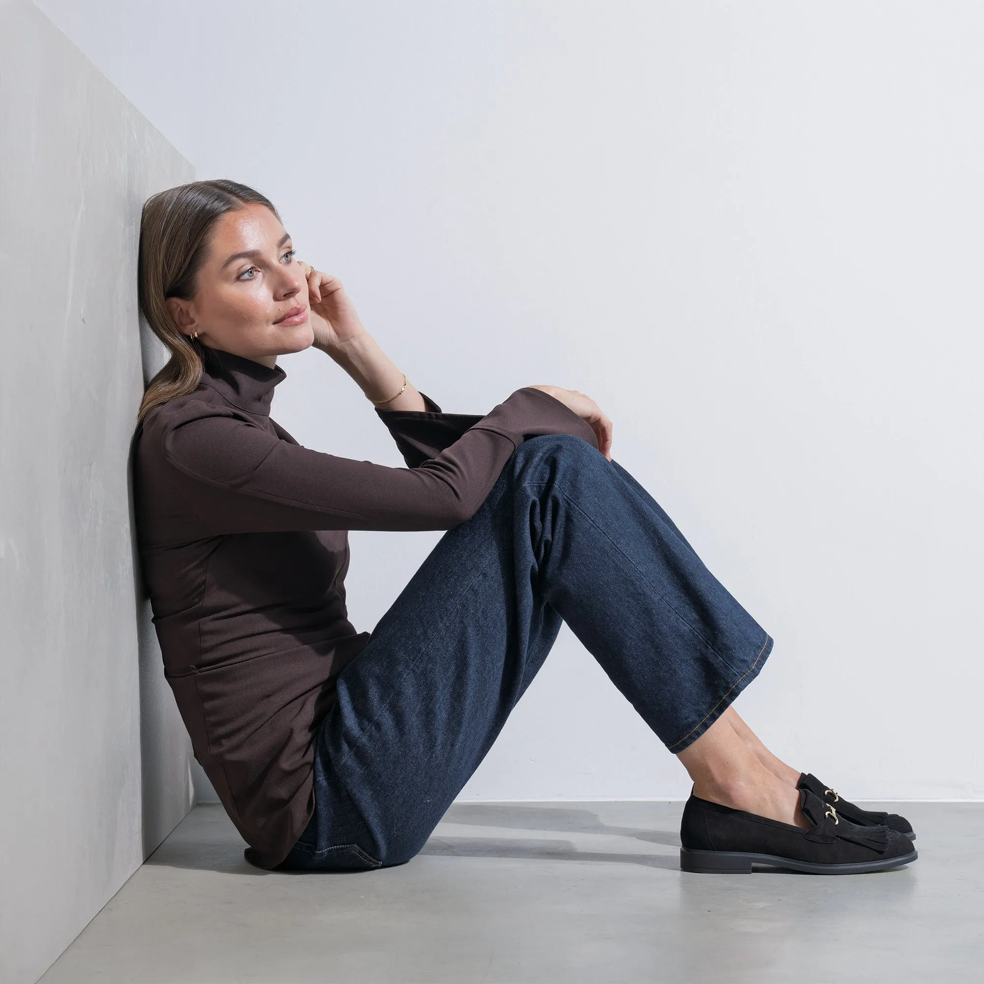 Vendôme Lave black suede loafers