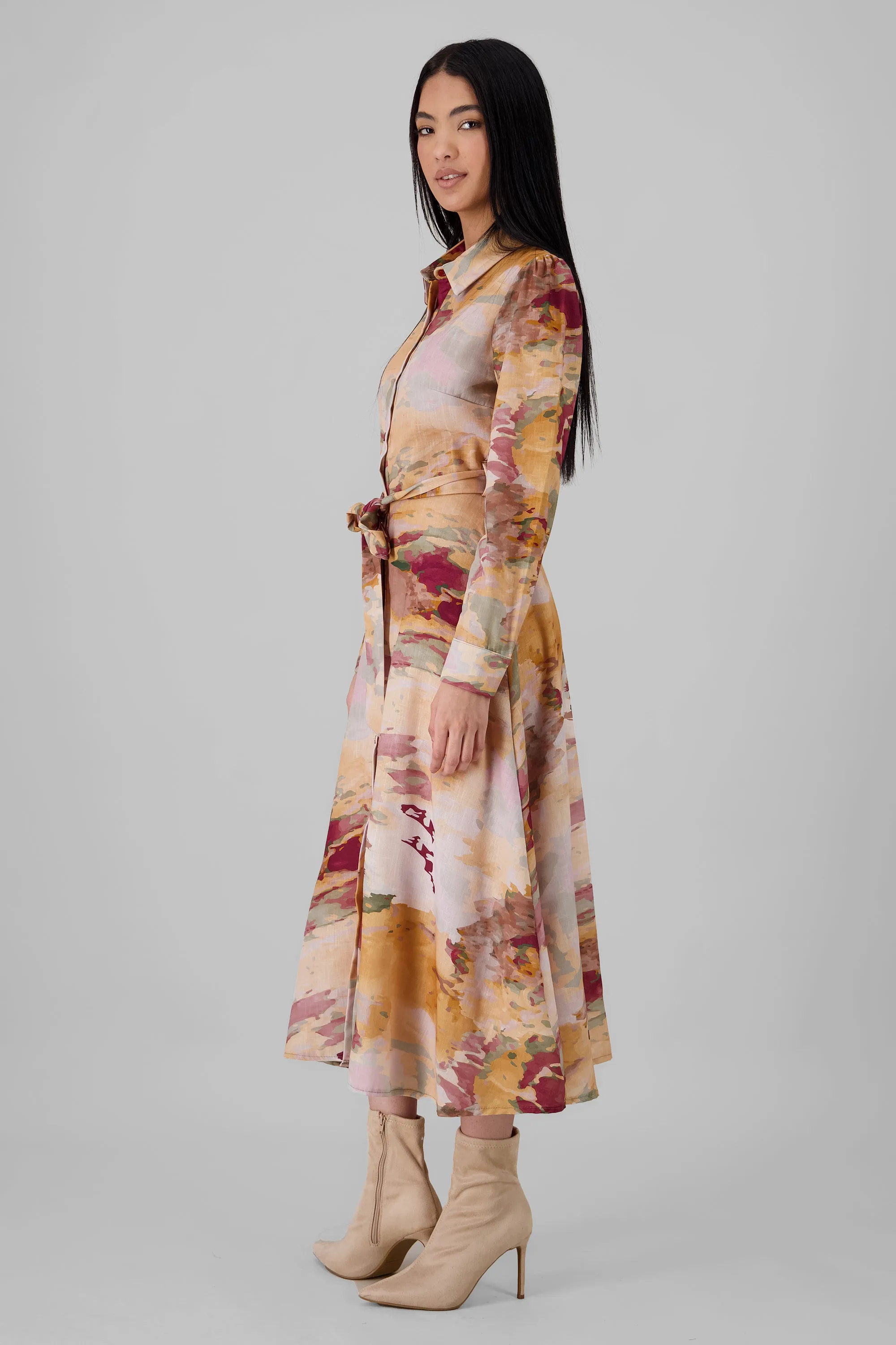 Vestido maxi mangas 3/4 estampado aura Hypsters