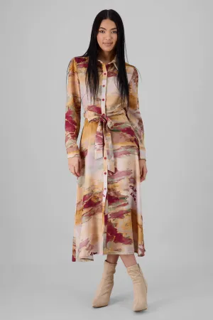 Vestido maxi mangas 3/4 estampado aura Hypsters