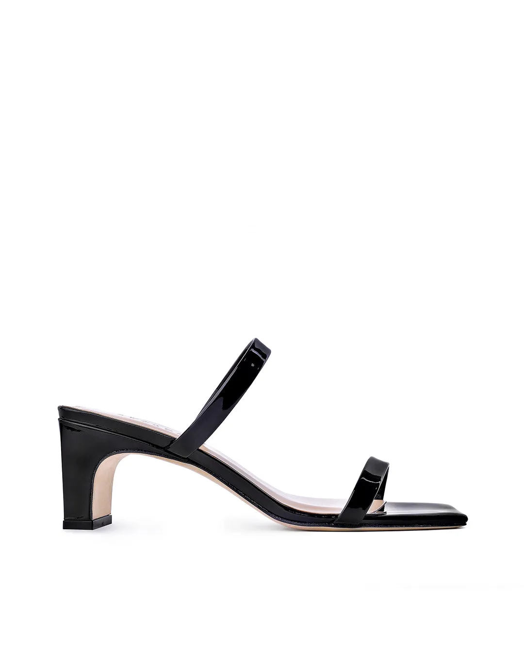 Yuki Black Patent Leather Sandals