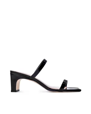 Yuki Black Patent Leather Sandals